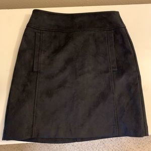 Navy Blue Suede Skirt